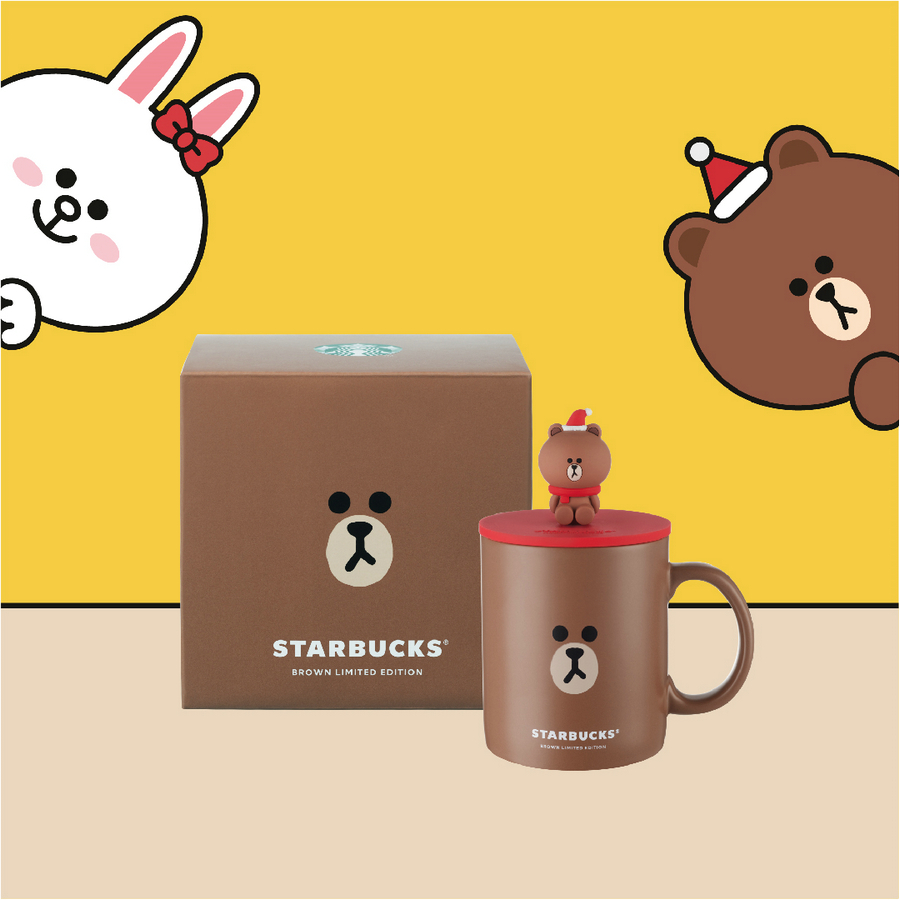 4. STARBUCKS® X LINE FRIENDS 限定咖啡杯连冬日造型布朗熊立体杯盖（355ml）.jpg