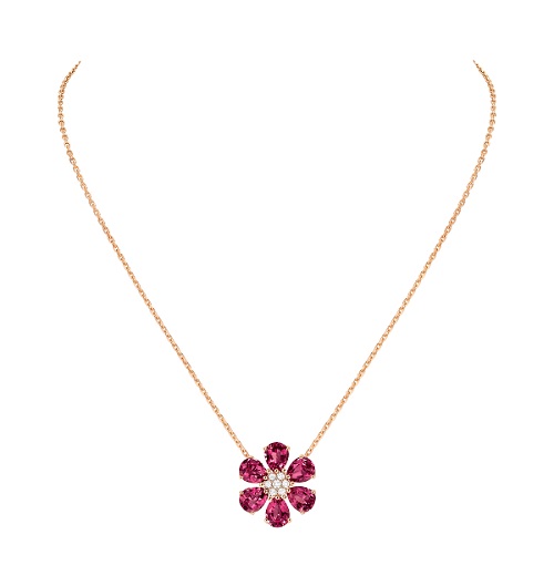 Fleurs d’Hawaï吊坠，中号款式，玫瑰金、玫瑰榴石、钻石_副本.jpg