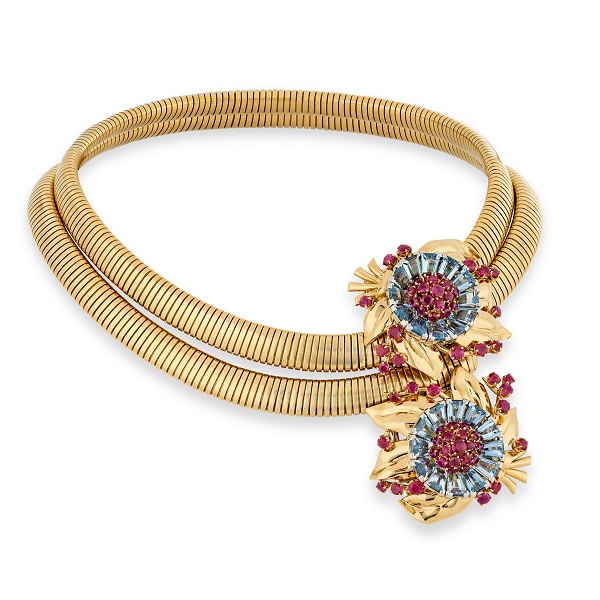 Passe-Partout可转换式珠宝，1939年，黄K金、红宝石及海蓝宝石，Van Cleef & Arpels Collection.jpg